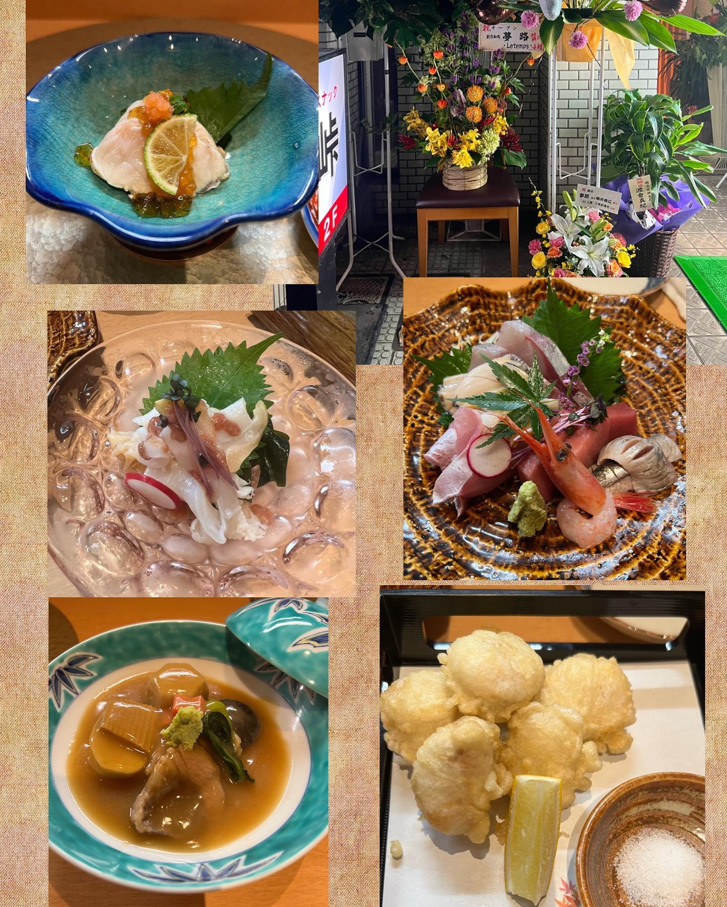 創作和処 夢路当ビル１階に10月に新しくオープンした夢路さんお通しは、河豚の炙りのポン酢ジュレお刺身五種盛り合わせ(あら、アワビ、甘エビ、本マグロ、フクラギいわし)ばい貝酒盗河豚の白子の天ぷら郷土料理の治部煮も観光客の方におすすめです♪とても美味しかったです♪創作料理和処 夢路片町2丁目31-40 タカオビル076-223-3736※開店祝いのお花がでてますので暫く立看板は出しませんが通常通りるたんも営業してます▽follow me▽@letemps22#カフェバー #Cafebar#心地よい空間#金沢片町  #楽しいひと時#CafeBAR_Le_temps#カフェバー_るたん#おひとり様でも #犀川沿いの夜景#景色が良い #お酒と音楽が楽しめる店#歌えるカフェバー#金沢片町カラオケ #静岡出身です#猫好きです#コンパ開催してます#新規オープン#片町2丁目タカオビル#創作料理和処夢路#郷土料理治部煮#観光客の方にもおすすめ - 金沢片町るたん